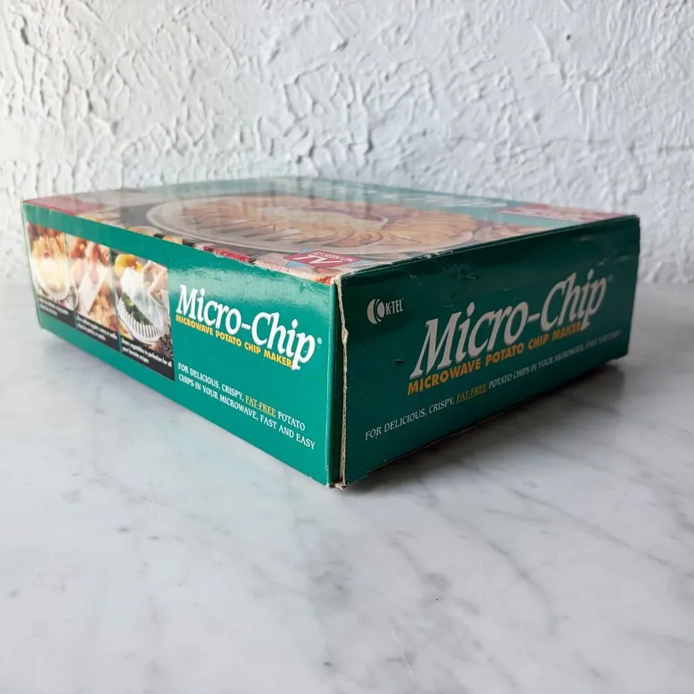 K-Tel Micro-Chip Microwave Potato Chip Maker Slicer Steamer 1995 New Open Box